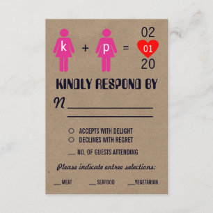 Monogram Love Couple Wedding Cartes RSVP