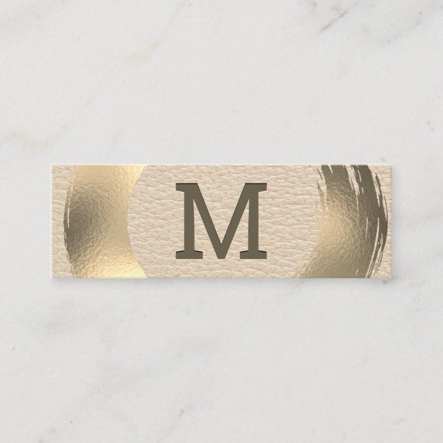 Monogram Luxury | Gold gebürstet Mini Visitenkarte (Vorderseite)