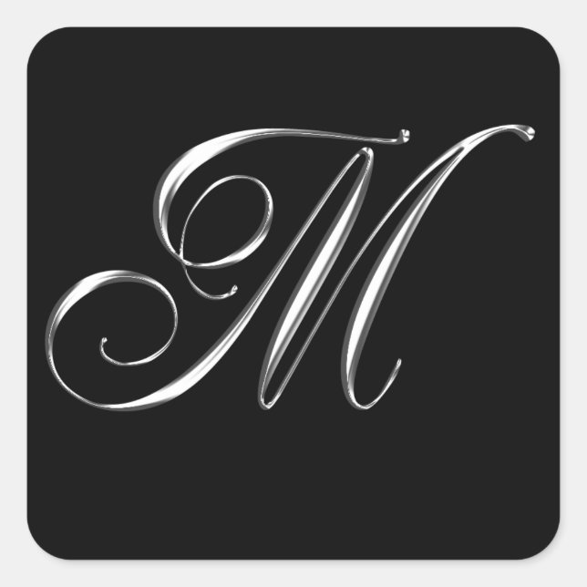 Monogram M Formal Wedding Umschlag Aufkleber Stick (Vorderseite)