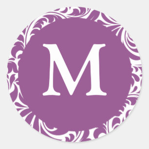 Monogram M Light Plum und White Wedger Stickers