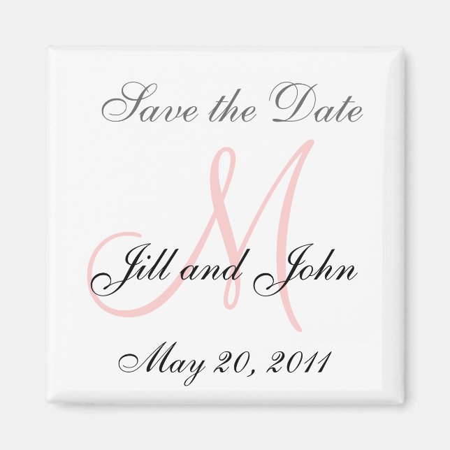 Monogram M Wedding Save the Date Magnet (Vorne)