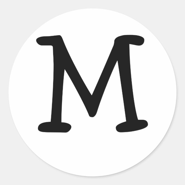 Monogram M Wedding Siegel Sticker (Vorderseite)