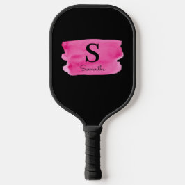 Monogram Magenta Brush Stroke Pickleball Paddle