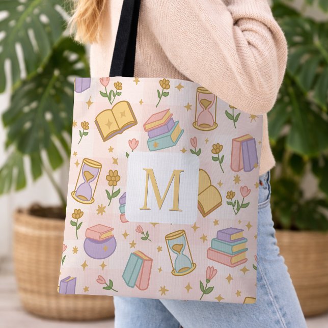 Monogram Magic Books Tote Bag Girly Pink (Créateur téléchargé)