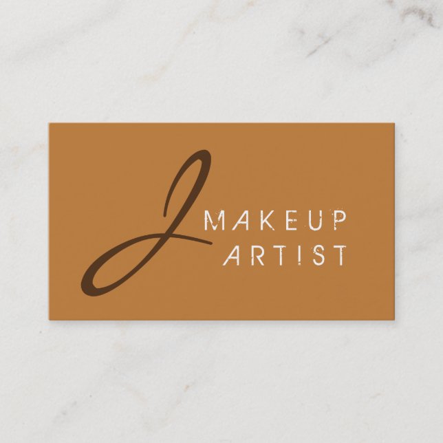 Monogram Makeup Artist Bronze Background Visitenkarte (Vorderseite)