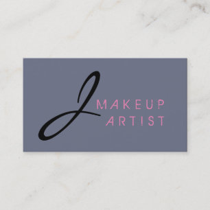 Monogram Makeup Artist Gray Hintergrund #2 Visitenkarte