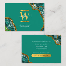 Monogram-Marble für den Green & Gold Agate Geode G Visitenkarte
