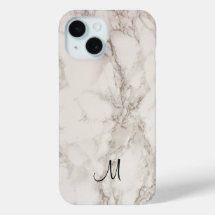 Monogram Marble Stone Apple iPhone 15 Fall Case-Mate iPhone Hülle