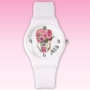 Monogram, Märchen Cottage Weiße Silikon-Armbandhal Armbanduhr