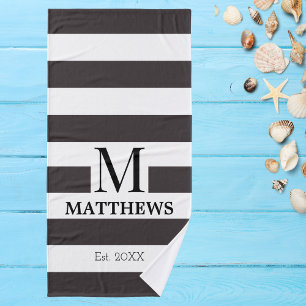 Monogram Marine Blue Stripes Family Beach House