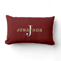Monogram Masculine Anfangsname Gold Burgundy