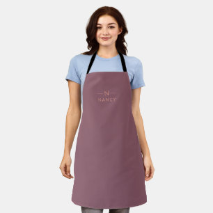 Monogram Mauve Taupe Modernes Minimalistisches Ele Schürze