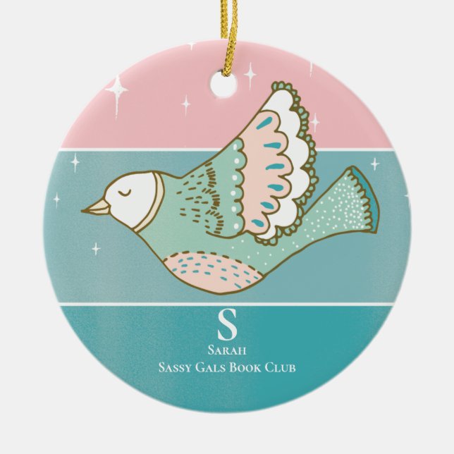 Monogram Member Reader für das Sammeln von Mitglie Keramik Ornament (Vorne)