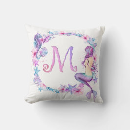 Monogram Mermaid Pillow - M Kissen