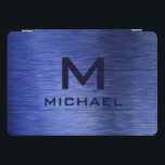 Monogram Metallic Blue Textured Personalisiert Nam iPad Pro Cover<br><div class="desc">Monogram Metallic Blue Textured Personalisiert Name iPad Cover bietet ein strukturiertes abstraktes Design mit einem personalisierten Namen. Personalisieren Sie den Text durch Bearbeiten in den bereitgestellten Textfeldern. Entworfen von ©Evco Studio www.zazzle.com/store/evcostudio</div>