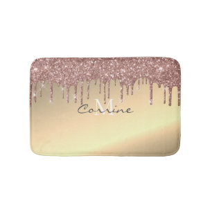 Monogram Metallic Rose Gold + 14K Glitzer Dripping Badematte