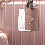 Monogram Metallic Rose Gold Dripping Glitzer Icing Gepäckanhänger<br><div class="desc">Personalisierte Gepäcktafel,  Name und letzter Initial für eine leichte Reiselampe</div>