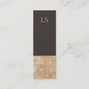 Monogram Mini Gold Sequin Business Card Mini Visitenkarte