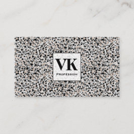 Monogram Minimalist Grey Black Beige Texture. Visitenkarte