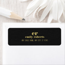 Monogram Minimalistic Black Linen Gold Typografie