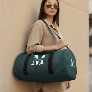 Monogram Minimalistisch Elegant Aquamarin Duffle Bag