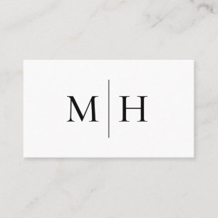 Monogram, Minimalistisch Modern Line Initial Monog Visitenkarte