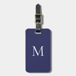 Monogram Minimalistisch Modern Navy Blue Gepäckanhänger