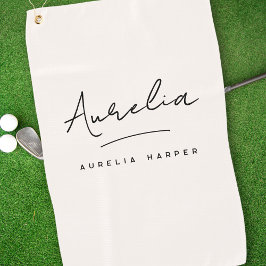 Monogram Minimalistisch Modern Script Feminine Gir Golfhandtuch