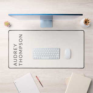 Monogram Minimalistisch Moderne Beige Schreibtischunterlage
