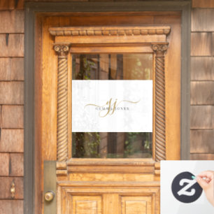 Monogram Minimalistisch White Fensteraufkleber