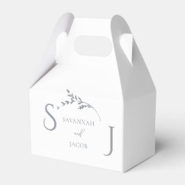 Monogram Minimalistisch White & Silver Moderne Hoc Geschenkschachtel