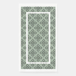 Monogram-Mint-Grün- und Schwarz Retro-Muster Serviette