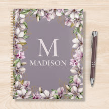 Monogram Mit Monogramm Magnolia Floral Personalisi