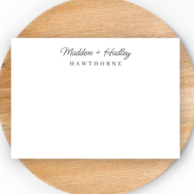 Monogram mit zwei Namen Elegant Couple Stationery Mitteilungskarte (Von Creator hochgeladen)