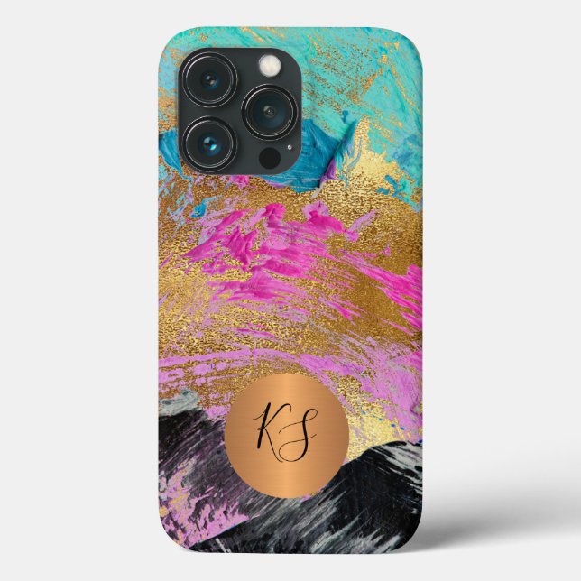 Monogram modern abstrakt elegant personalisiert Case-Mate iPhone hülle (Rückseite)