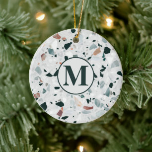Monogram Modern Abstrakt Terrazzo Muster Keramik Ornament