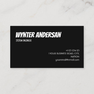 Monogram Modern Black Minimal Individuelle Name Visitenkarte