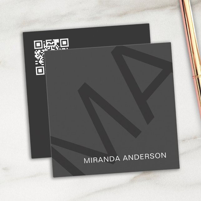 Monogram Modern Bold Typografy Beruflich Quadratische Visitenkarte (Von Creator hochgeladen)