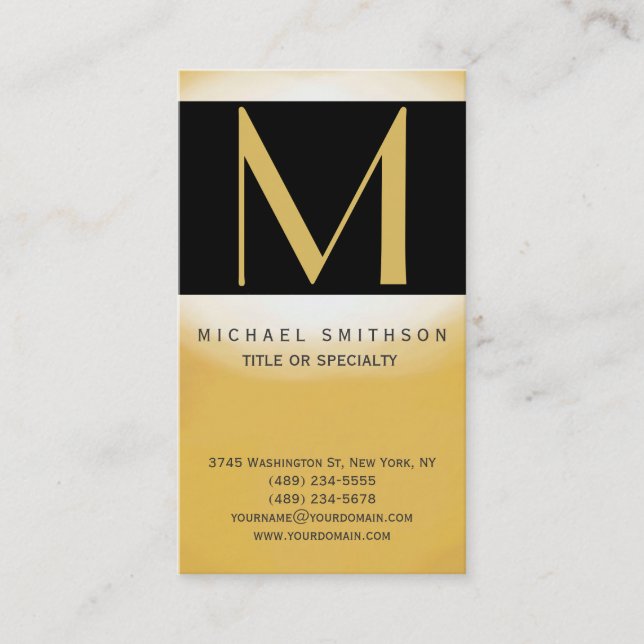 Monogram Modern Business Card Visitenkarte (Vorderseite)