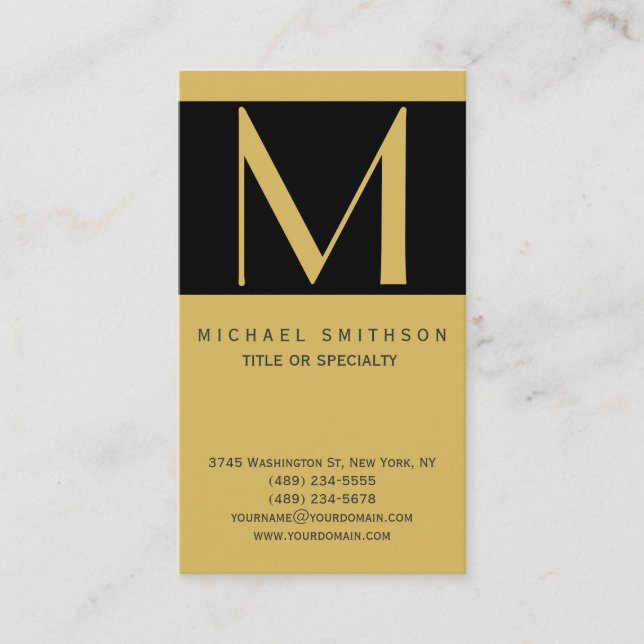 Monogram Modern Business Card Visitenkarte (Vorderseite)