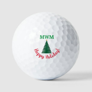 Monogram Modern Christmas Tree Golf Ball