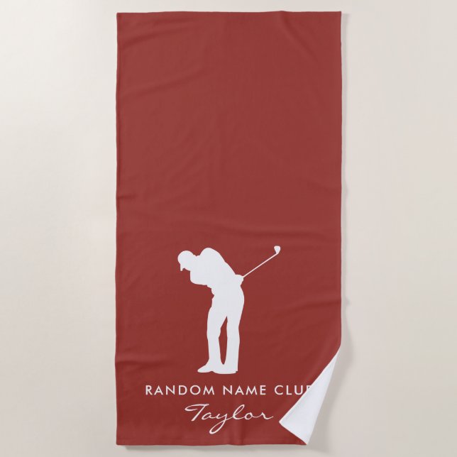 Monogram Modern Club House Name Custom Strandtuch (Vorderseite)
