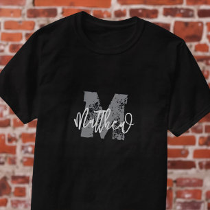 Monogram Modern Cool Grunge Fügen Sie Ihren Namen T-Shirt