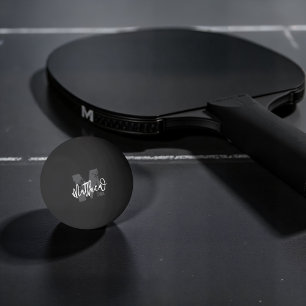 Monogram Modern Cool Grunge Fügen Sie Ihren Namen  Tischtennisball