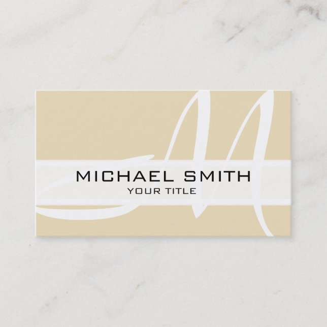 Monogram Modern Dutch white Background Visitenkarte (Vorderseite)
