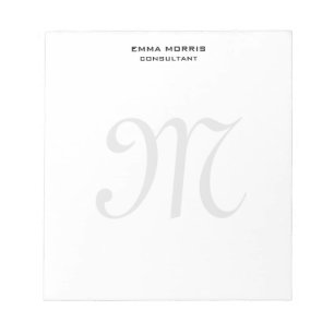 Monogram Modern Einfach Minimalistisch Schlicht Notizblock