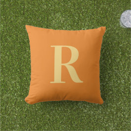 Monogram Modern Einfach Orange Kissen
