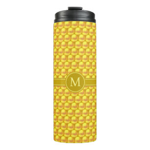 Monogram & Modern Elegant Gold Dots & Text Thermosbecher