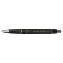 Monogram Modern elegante Black Gold