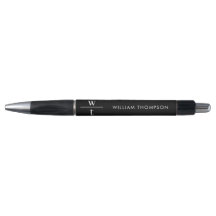 Monogram Modern Elegante Schwarz-weiß